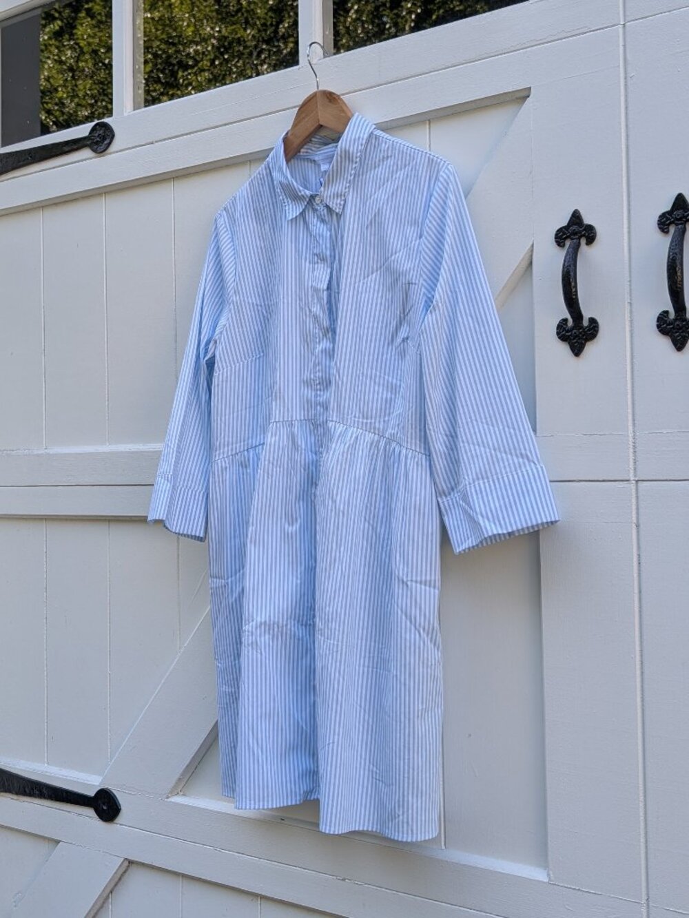 NWT Southern Tide Cara Brrr Stripe Shirt Dress Cerulean Blue XL $148